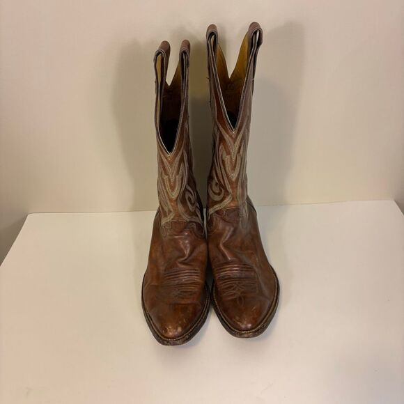 Justin‎ Boots Brown Leather Men\'s Cowboy Western Boots 9 main image 10
